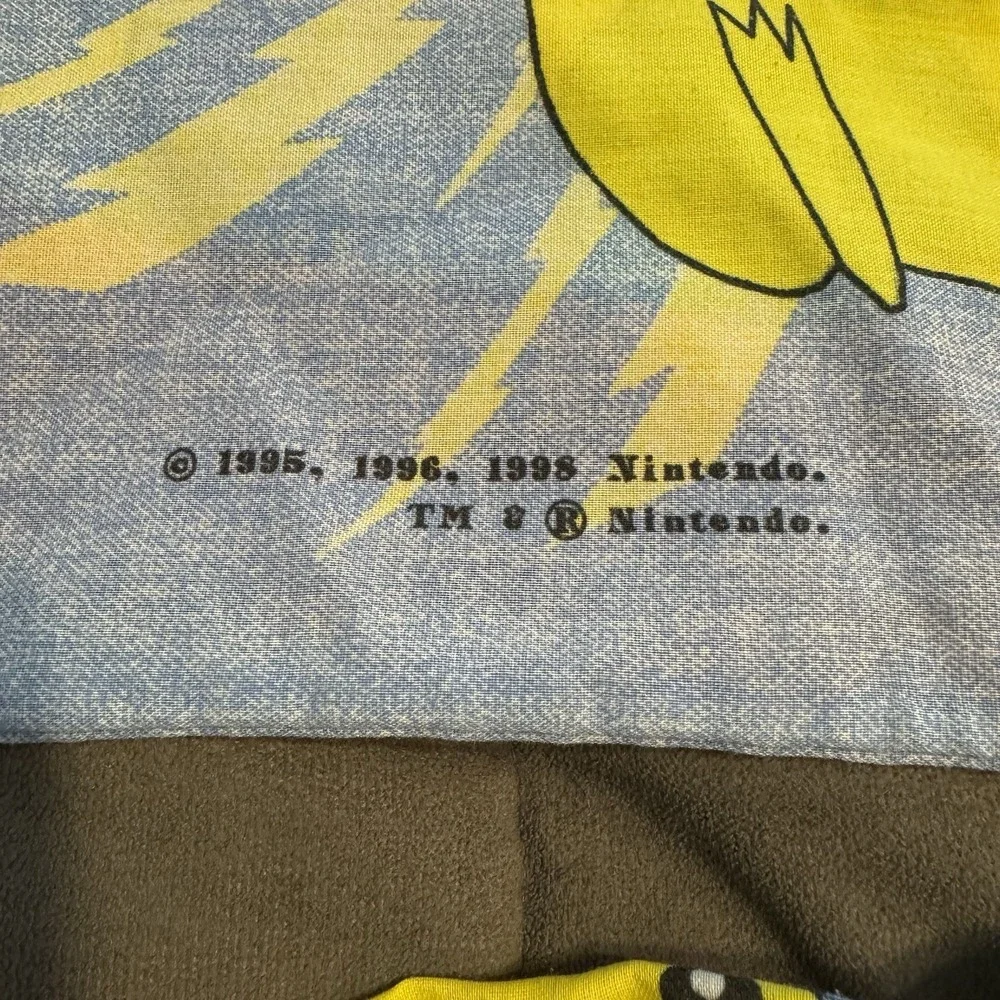 Vintage Pokemon Pikachu Twin Bed Fitted Sheet & Pillowcase 1998 Nintendo USA